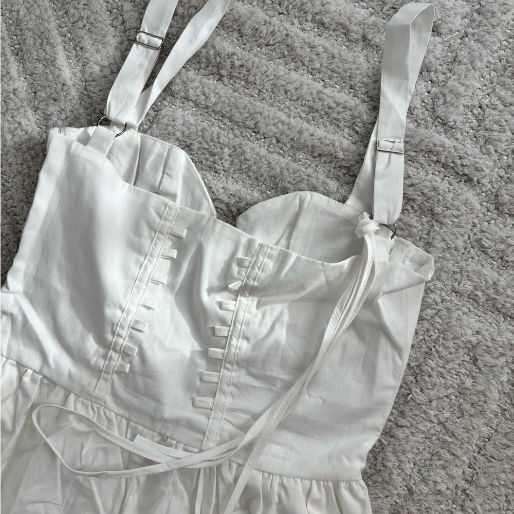 New! Women's White Summer Corsett Dress - Size Small - Picture 4 of 7